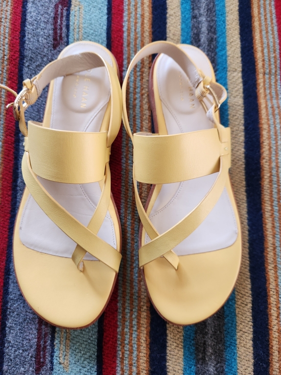 Cole Haan Shoes - Cole Haan Women’s Butter Yellow Leather Slingback Sandals